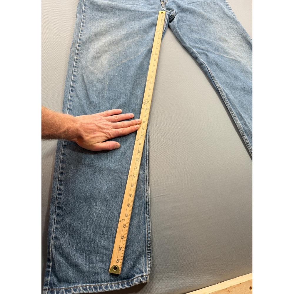 Levis 505 Regular Fit Jeans Light Wash Straight Leg Denim Big & Tall Men's 42x38 - Picture 5 of 15